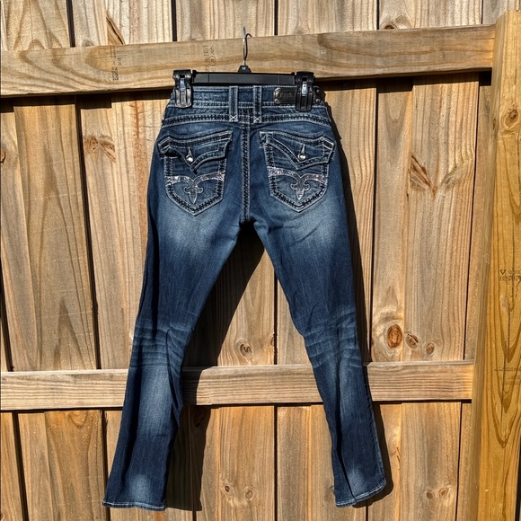 Rock Revival  Dark Blue Skinny Jeans Scarlet straight legged size 27/29 # 012 - Picture 7 of 10